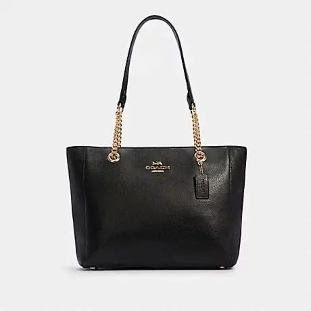 Euc Coach Marlie Black Leather Shoulder Bag Tote Purse